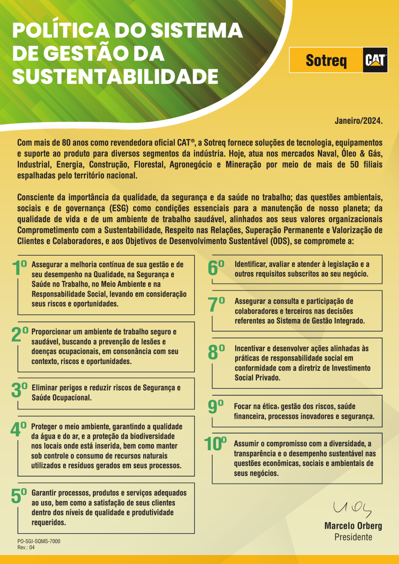 Política do Sistema de Gestão da Sustentabilidade